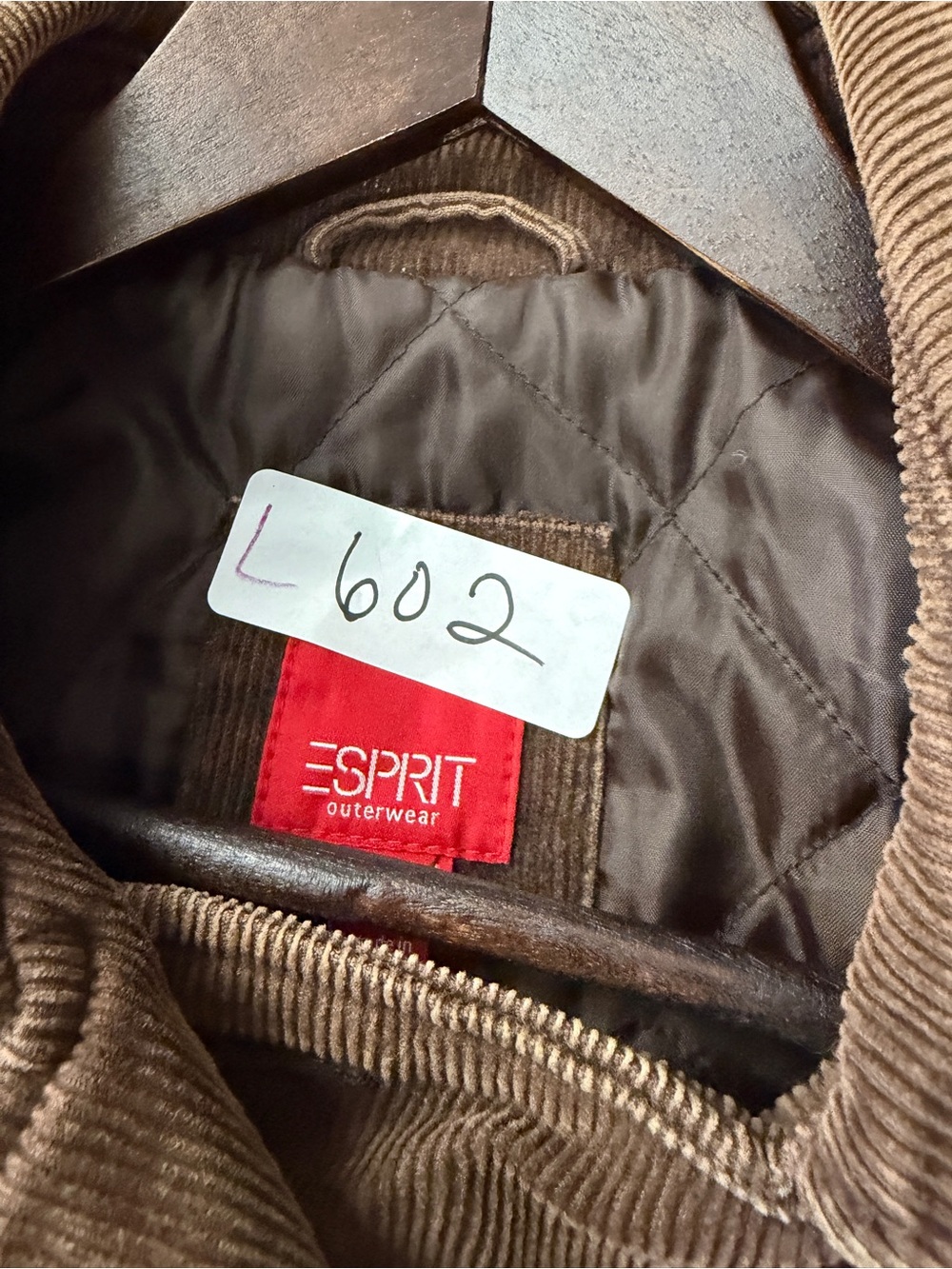 Esprit Brown Corduroy Double-Breasted Pea Coat - Picture 12 of 16